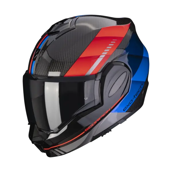 Image of Scorpion Exo-Tech Evo Carbon Genus Black-Blue-Red Modular Helmet XS