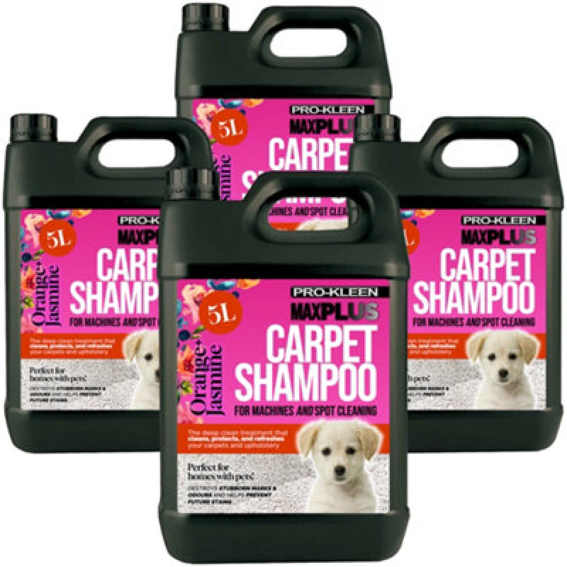 Image of ProKleen Carpet Cleaning Shampoo Odour Remover Orange & Jasmine Scent 4 x 5L Clear unisex