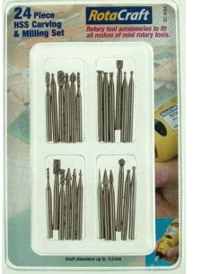 Image of Rotacraft 24 piece HSS Carving and Milling Set - RC9004