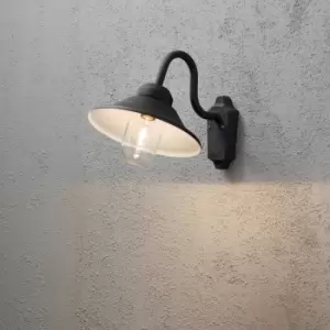 Image of Vega Outdoor Classic Dome Matt Black Wall Light, IP23