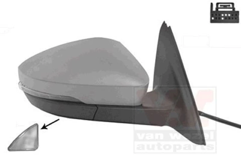 Image of VAN WEZEL Wing mirror VAN WEZEL 7624818
