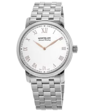 Image of Mont Blanc Tradition Manual Winding White Dial Steel Mens Watch 119963 119963