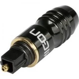 image of TOSLINK connector Plug straight Number of pins 1 Black Hicon HI TL01