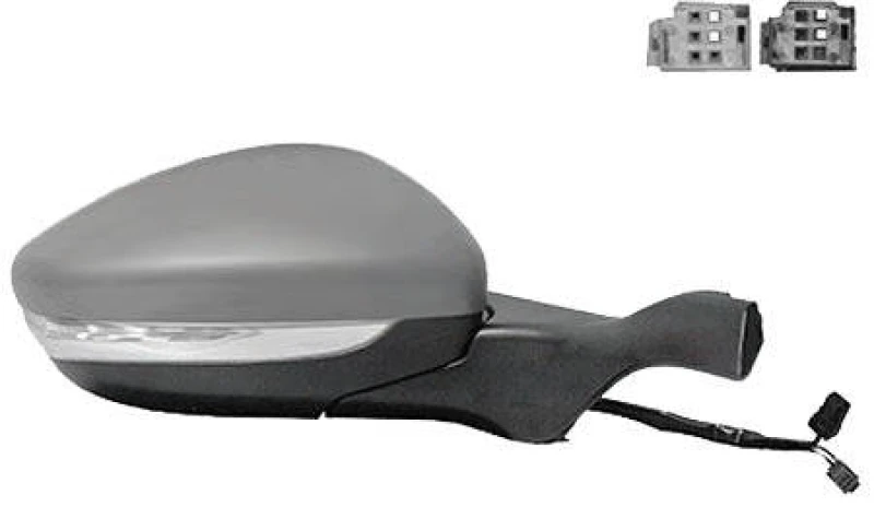 Image of VAN WEZEL 4034808 Wing mirror * HAGUS * Right, with temperature sensor, primed Outside Mirror (50)
