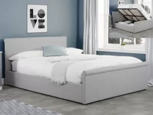 Image of Birlea Stratus 4ft Small Double Grey Upholstered Fabric Ottoman Bed Frame