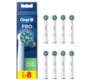 Image of Oral B CrossAction X-Filaments Replacement Heads White Toothbrush 8Pcs