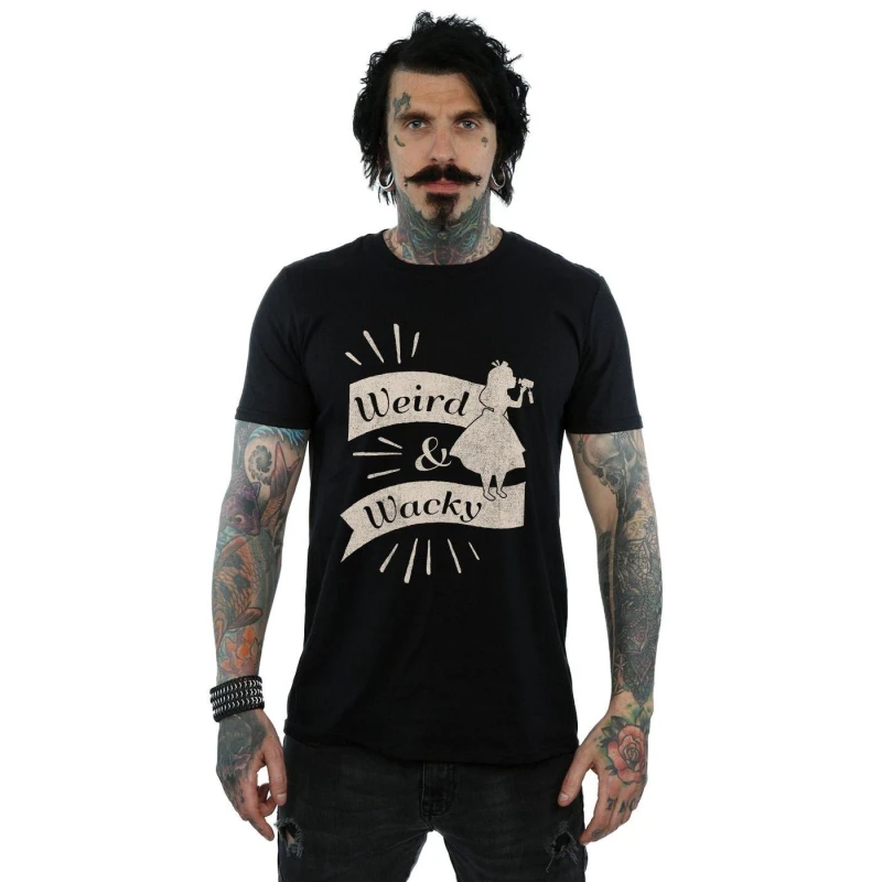 Image of Disney Men Alice In Wonderland Weird And Wacky T-Shirt in Black Size: Small Black S Male 5057864023022