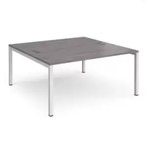 Image of Connex starter units back to back 1600mm x 1600mm - white frame, grey oak top