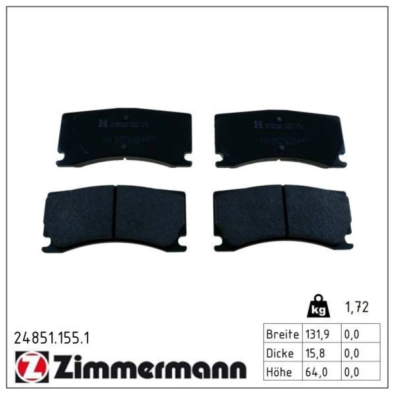 Image of ZIMMERMANN Brake pad set ZIMMERMANN 24851.155.1