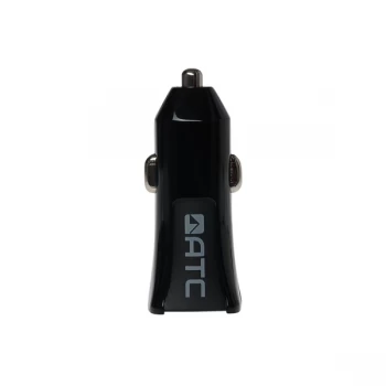 image of ATC 2 Port USB-A Car Charger 24 Watts/4.8 Amps - Black