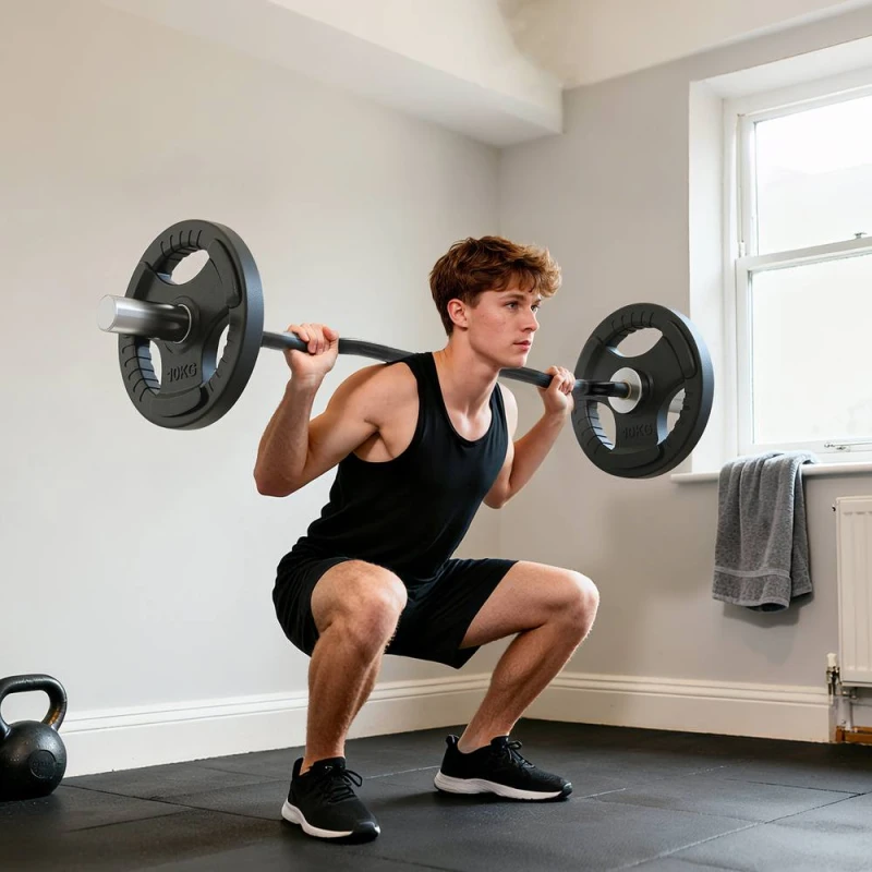 Image of SPORTNOW 4ft Olympic EZ Curl Bar, Barbell Bar for 2" Weight Plates in Silver Silver Unisex