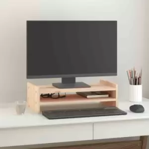 Image of Vidaxl Monitor Stand 50X27X15cm Solid Wood Pine