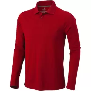 Elevate Mens Oakville Long Sleeve Polo Shirt (S) (Red)