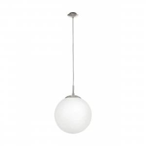 EGLO ES/E27 Globe 250mm Pendant With Matt-Nickel Housing - 85262