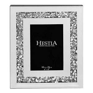 image of 4" x 6" - HESTIA? Mirror Glass with Crystal Edge Photo Frame