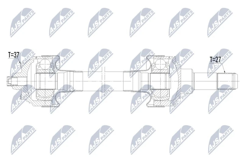 Image of NTY NPW-BM-245 Drive shaft Automatic Transmission, Rear Axle Right Drive Shaft (13)