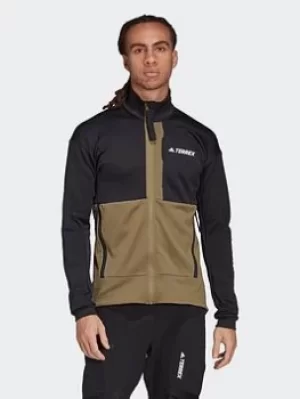 Image of adidas Terrex Tech Fleece Hiking Jacket, Purple Size M Men