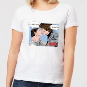 Image of Star Wars Leia Han Solo Love Womens T-Shirt - White - 3XL