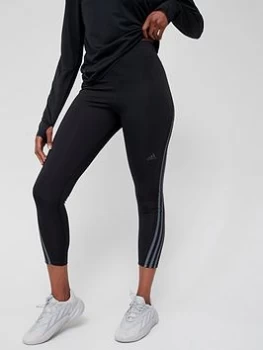 image of adidas Run Icons 3 Stripes Leggings - Black Size XL Women