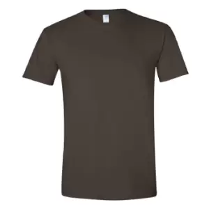 image of Gildan Mens Short Sleeve Soft-Style T-Shirt (XL) (Dark Chocolate)