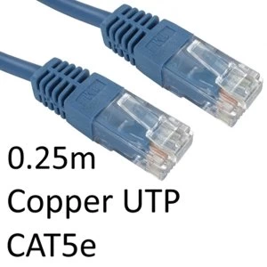 image of RJ45 (M) to RJ45 (M) CAT5e 0.25m Blue OEM Moulded Boot Copper UTP Network Cable