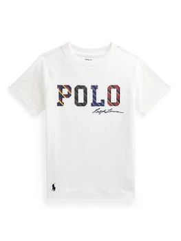 Image of Ralph Lauren Boys Polo Logo Short Sleeve T Shirt - White, Size 14-16 Years=L