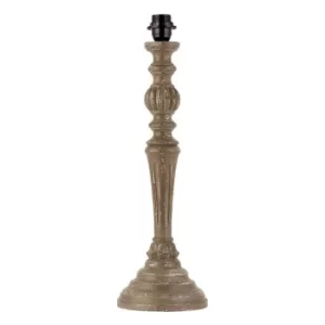Image of Mohan 1 Light Table Light Grey Distressed Wood (Base only), E27
