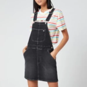 Image of Tommy Jeans Womens Classic Dungaree Dress - Black Comfort - XS