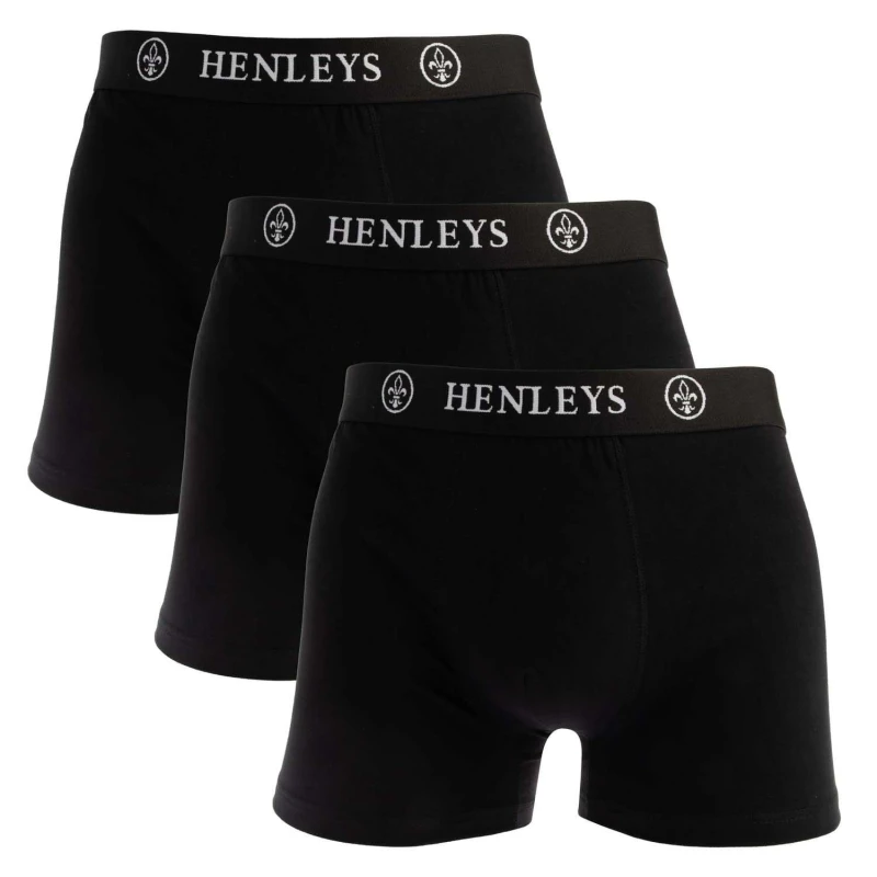 Image of Henleys McBlacken Boxers 3pk Black