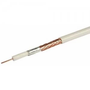 Image of Labgear White Single 1mm CCS 75Ohm RG6 Digital Satellite Aerial Cable With Foam Filled PE Aluminium Foil and Copper Braid 27600FW/27615FW - 50 Meter