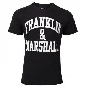 Image of Franklin and Marshall Classic Fit Logo T Shirt - Black