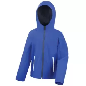 Image of Result Core Kids Unisex Junior Hooded Softshell Jacket (11/12) (Royal/Navy)