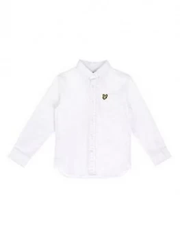 Image of Lyle & Scott Boys Oxford Long Sleeve Shirt, White, Size 7-8 Years