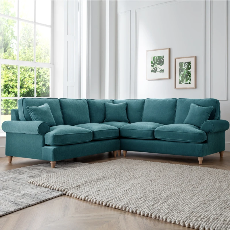 Image of The Great Sofa Company Ezra 2 Corner 2 Manhattan Emerald Emerald Unisex
