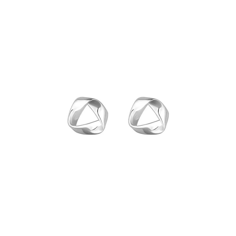 Image of Simply Silver Sterling Silver 925 Polished Open Fluid Knot Stud Earrings Silver
