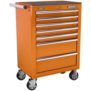 image of Sealey Rollcab 7 Drawer Ball Bearing Runners Orange