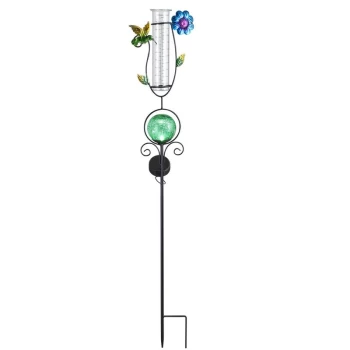 Image of Solar Lighting with Rain Gauge 250ml Volume Garden Patio Light Green - Monzana