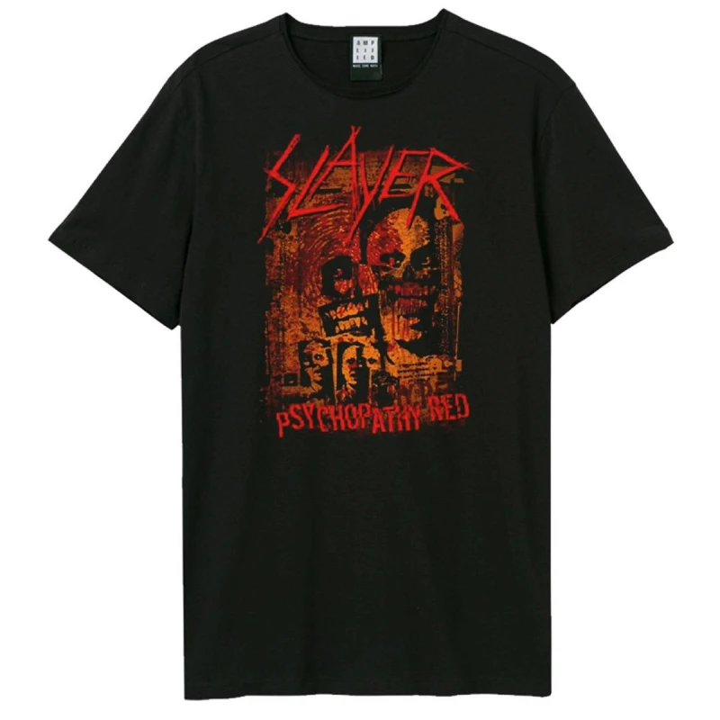Image of Amplified Amplified Men Psychopathy Red Slayer T-Shirt in Black Size: X-Small Black XS Male 5063852063710