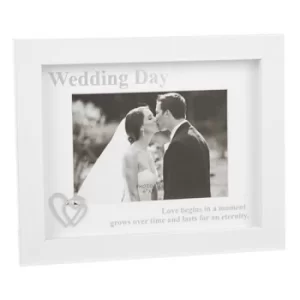 Image of Modern White 6x4 Wedding Day Frame