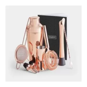 image of Btfy - Cocktail Making Set 11 Piece - Parisian Rose Gold Cocktail Shaker Set in Gift Box with Accessories Including Shaker, Jigger and Strainer