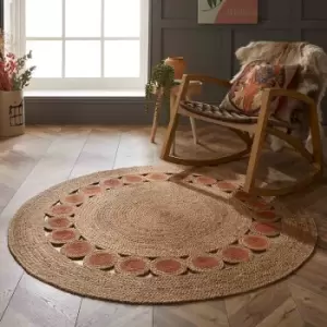 Image of Esselle Prestwich Orange Braided Rug Dia 140 x 140cm