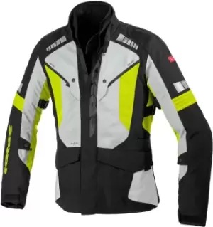 Image of Spidi H2Out Outlander Motorcycle Textile Jacket, black-grey-yellow Size M black-grey-yellow, Size M