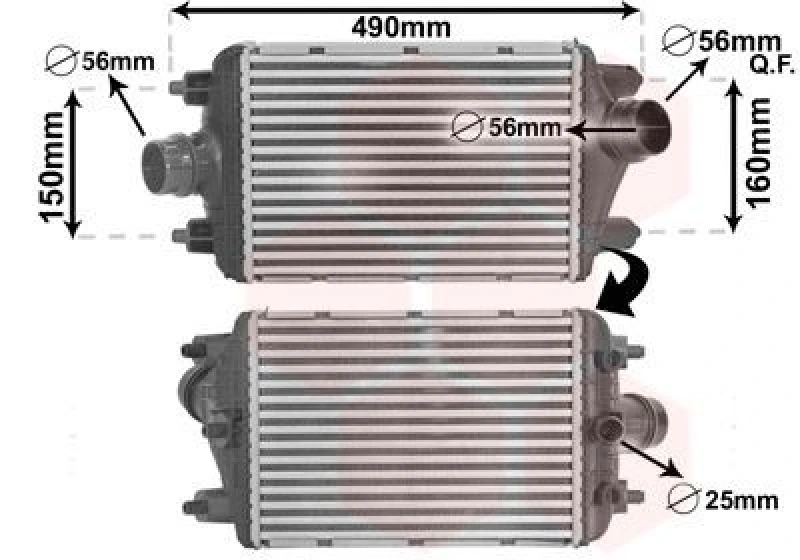 Image of VAN WEZEL Intercooler VAN WEZEL 74004080