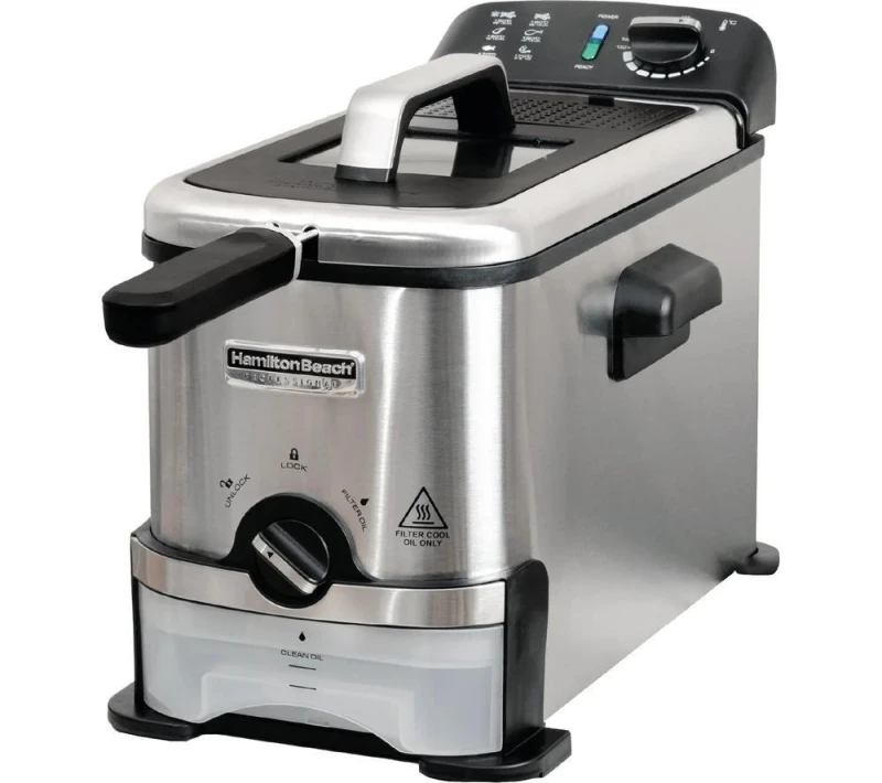 Image of HAMILTON BEACH Professional PureFry Deep Fryer - Silver & Black,Silver/Grey 5060916372986