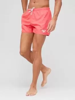 image of Emporio Armani Classic Logo Swim Shorts, Pink, Size 52, Men