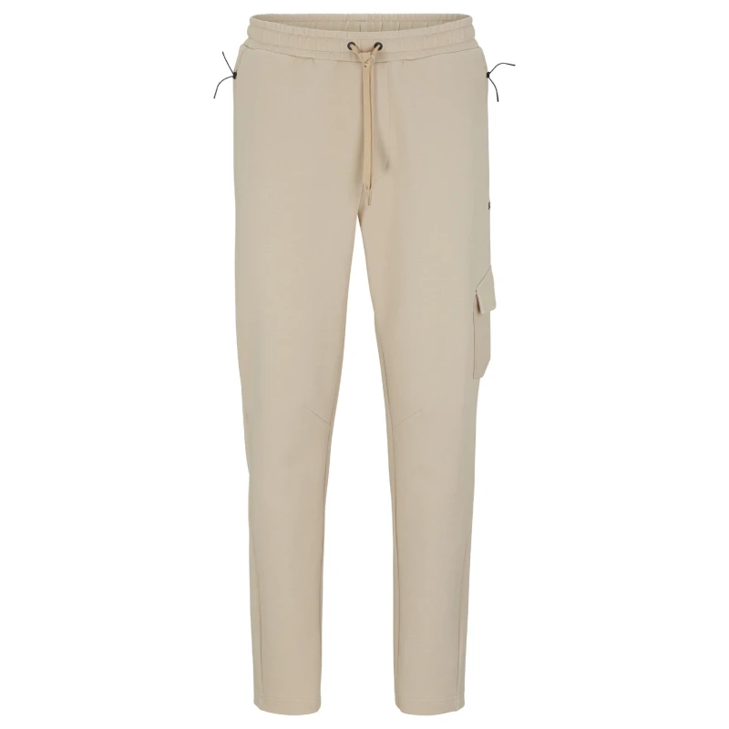 Image of Boss Mens Hariq Closed Hem Fleece Jogging Bottoms Medium Beige male XS