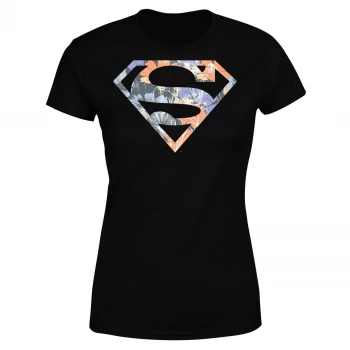 Image of DC Originals Floral Superman Womens T-Shirt - Black - S