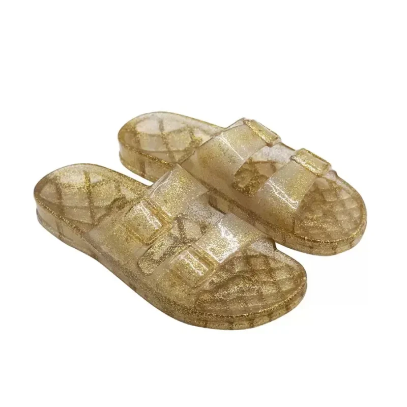 Image of CACATOES Anjo Double Mules with Sheer Buckles Gold-Coloured Women 38 (5)