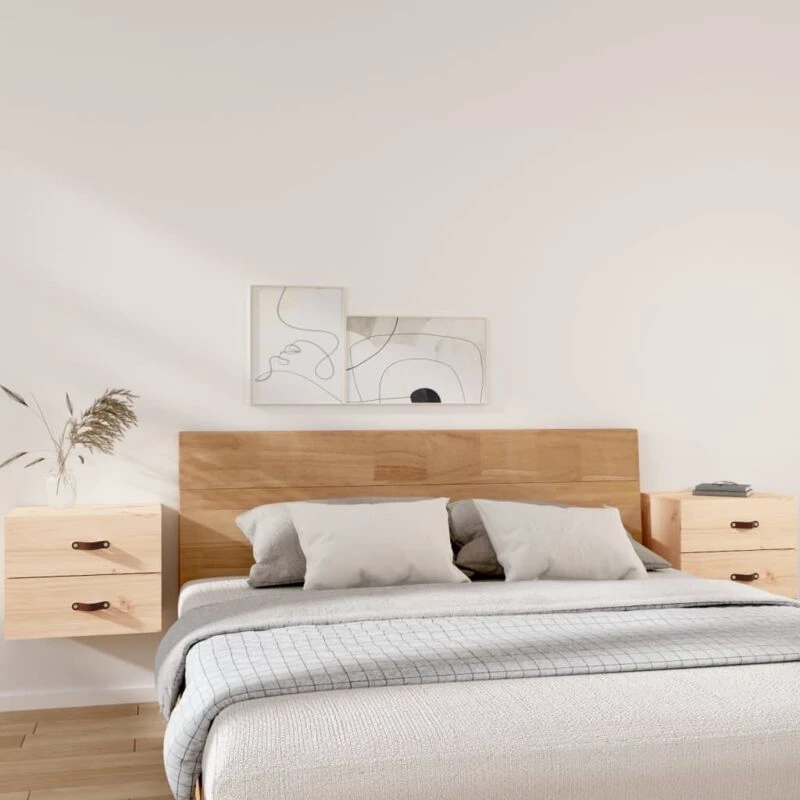 Image of Vidaxl Wall-mounted Bedside Cabinets 2 Pcs 50X36X40 Cm, Brown 820977