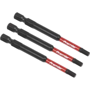 image of Sealey Impact Power Tool Hexagon Screwdriver Bits Hex 4mm 75mm Pack of 3